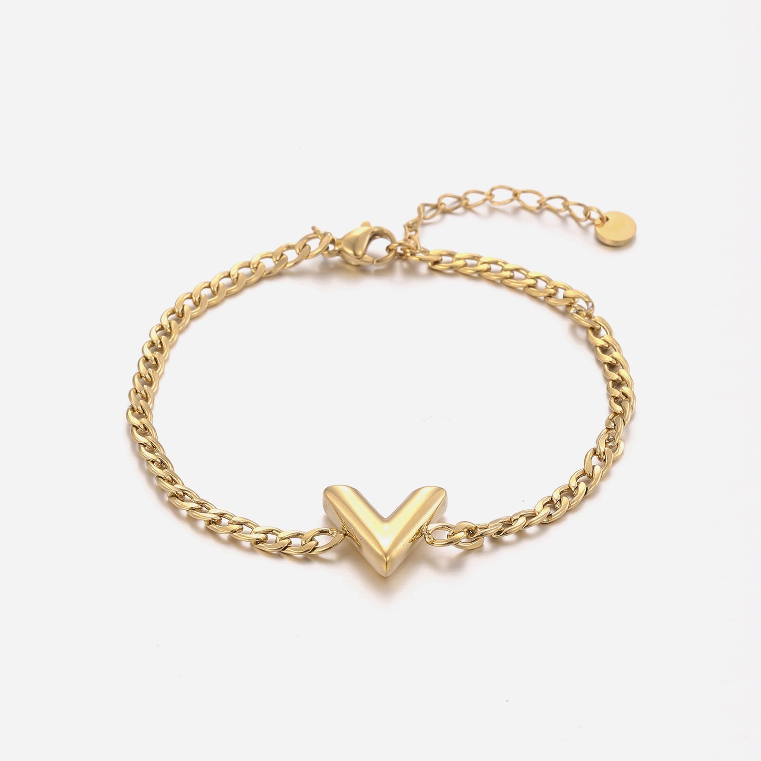 Schakelarmband V goud - Desieradenconcurrent.nl
