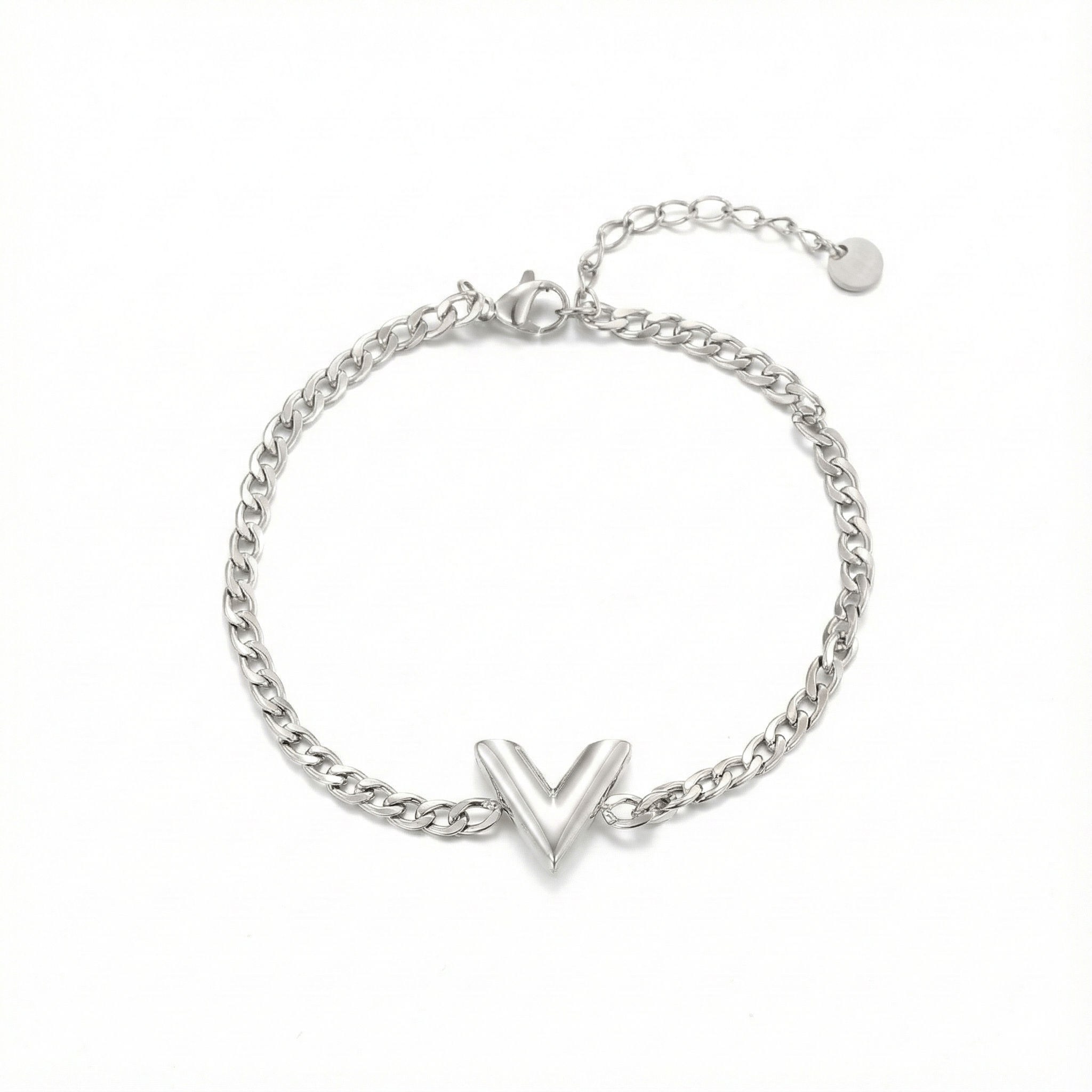 Schakelarmband V zilver - Desieradenconcurrent.nl