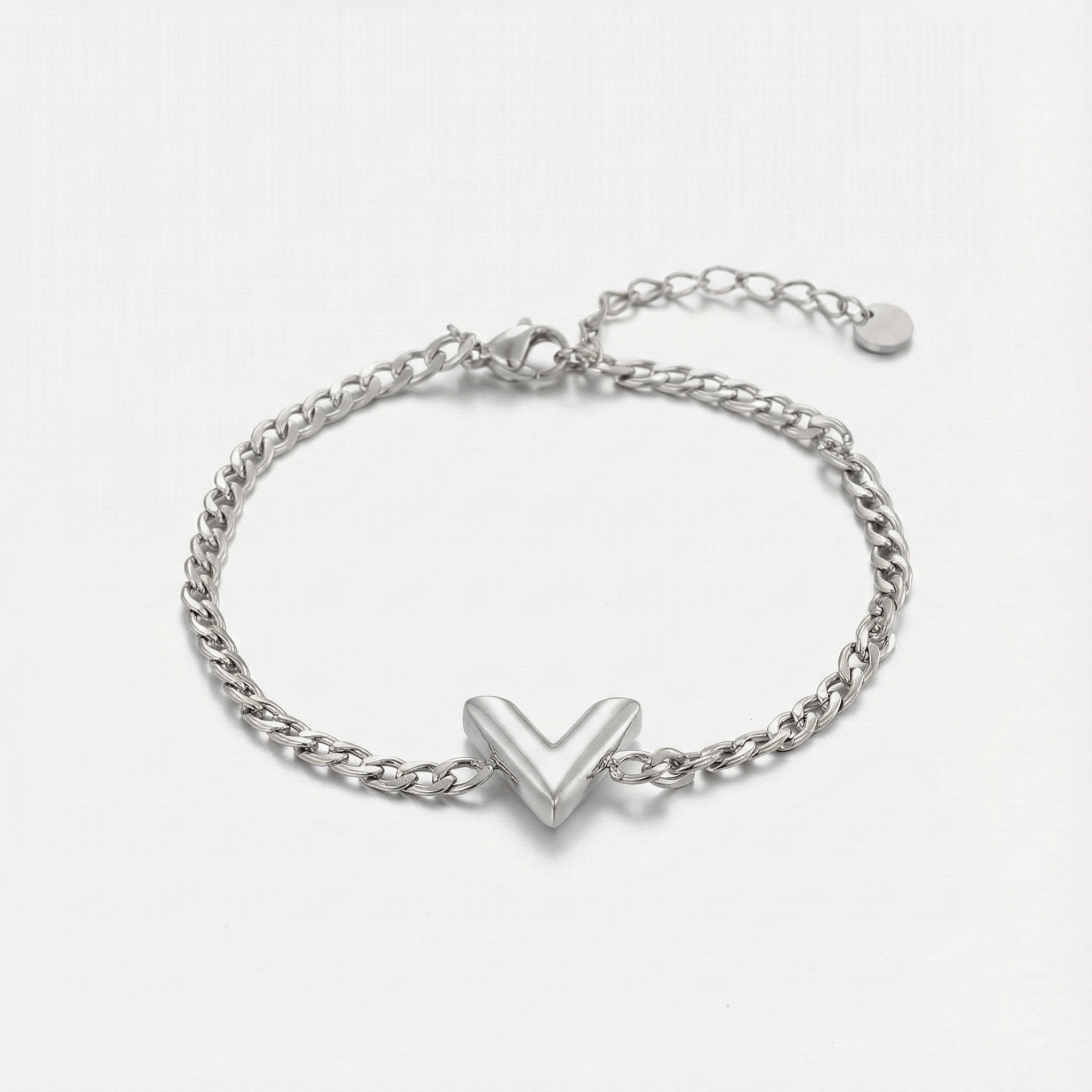 Schakelarmband V zilver - Desieradenconcurrent.nl