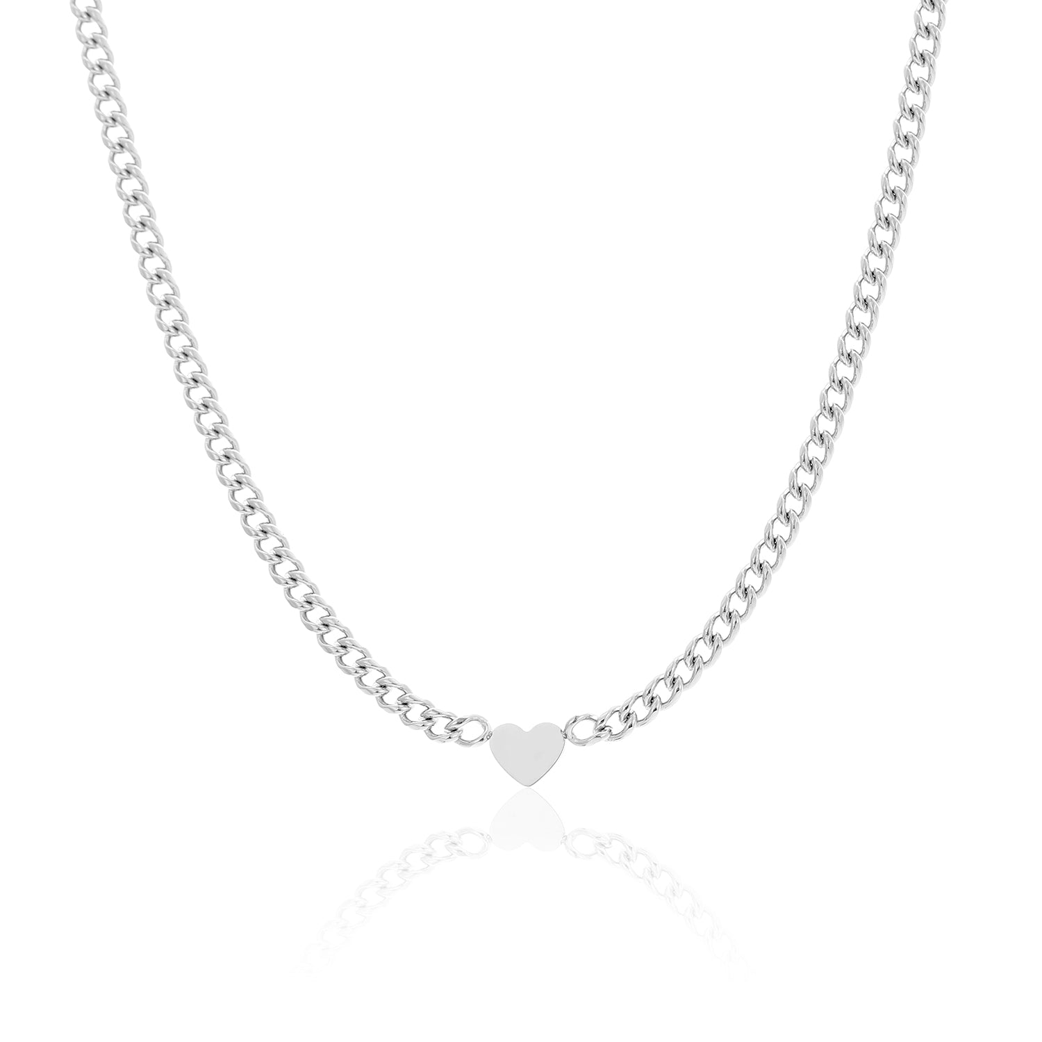 Schakelketting hart zilver - Desieradenconcurrent.nl