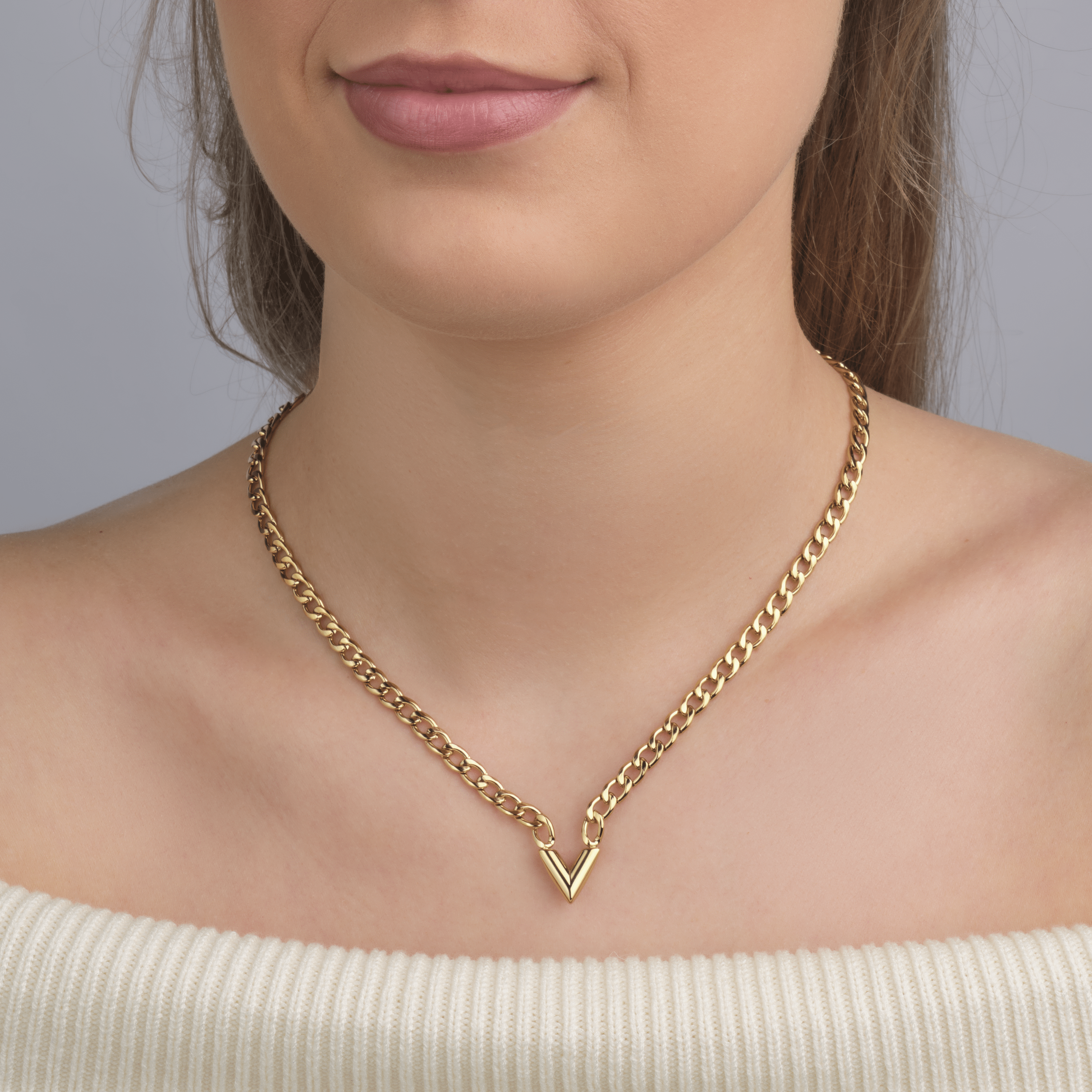 Schakelketting V goud - Desieradenconcurrent.nl