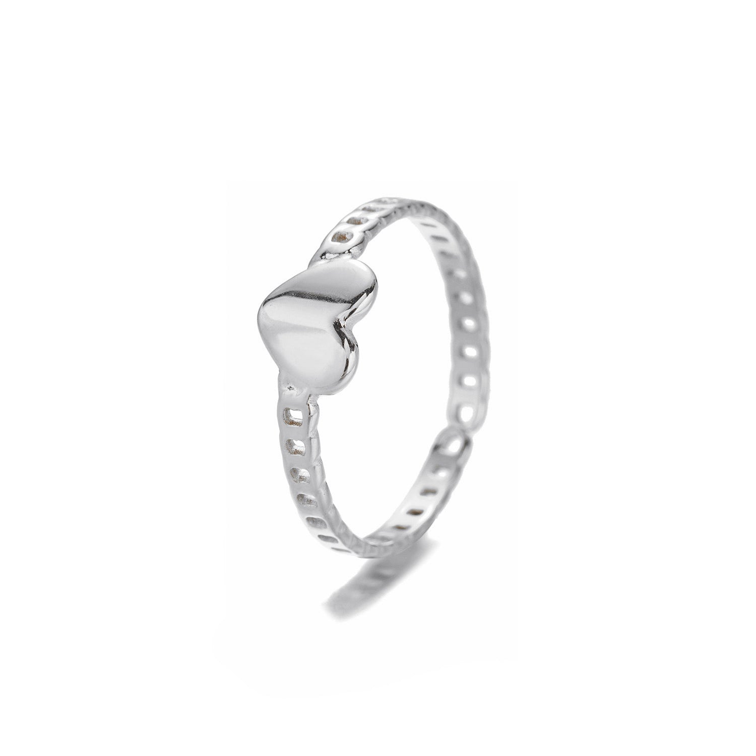 Schakelring hart zilver - Desieradenconcurrent.nl