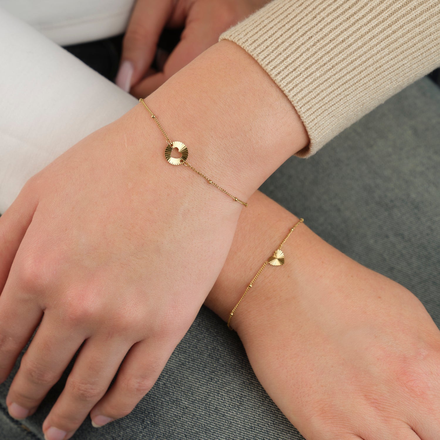 Set armbanden double love goud - Desieradenconcurrent.nl