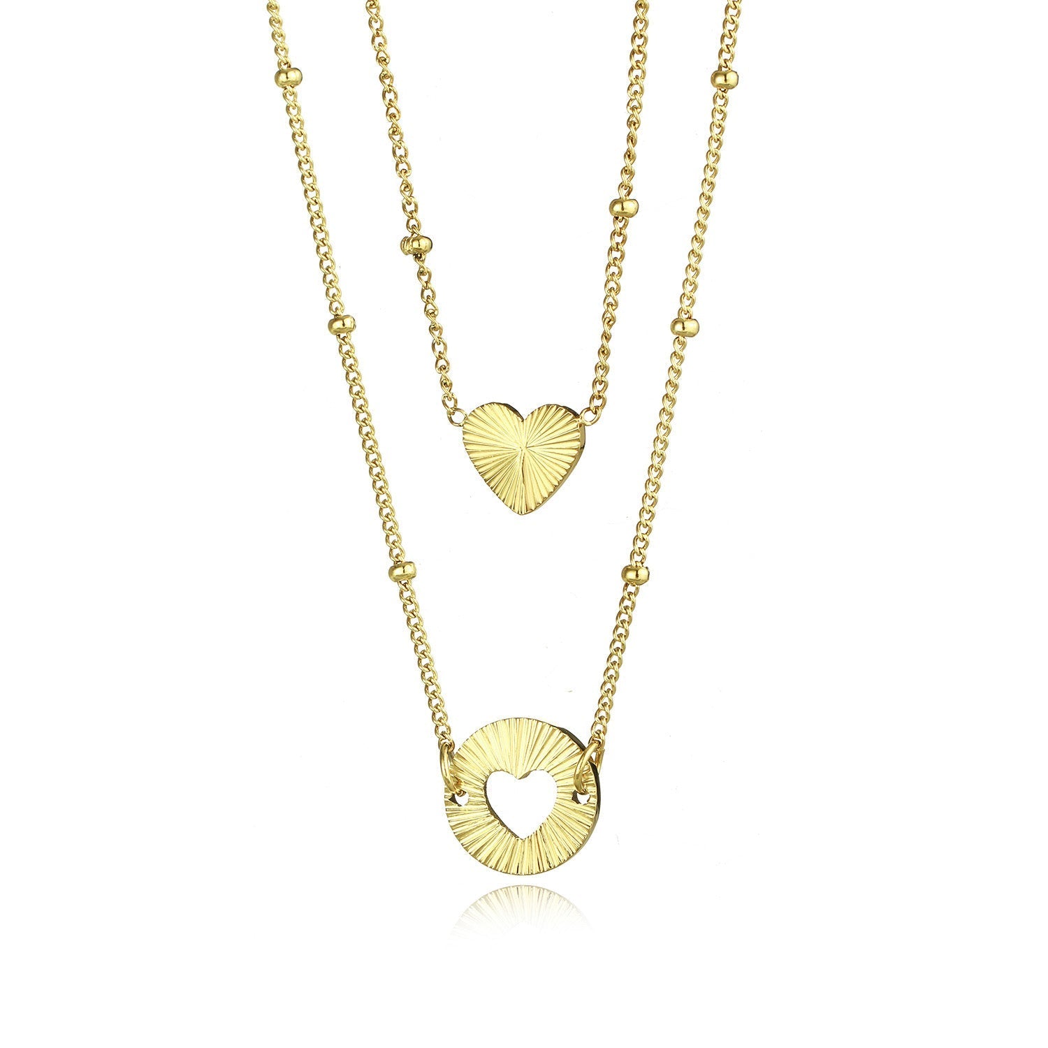 Set kettingen double love goud - Desieradenconcurrent.nl
