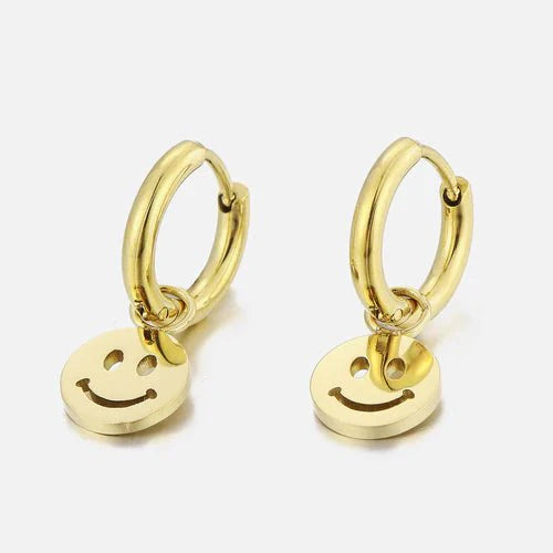 Smiley oorbellen goud - Desieradenconcurrent.nl