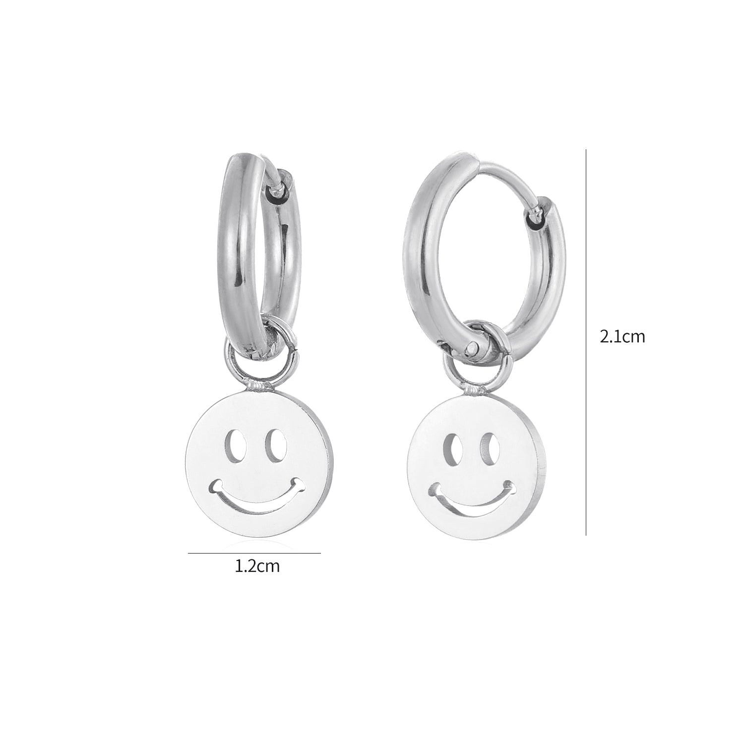 Smiley oorbellen zilver - Desieradenconcurrent.nl