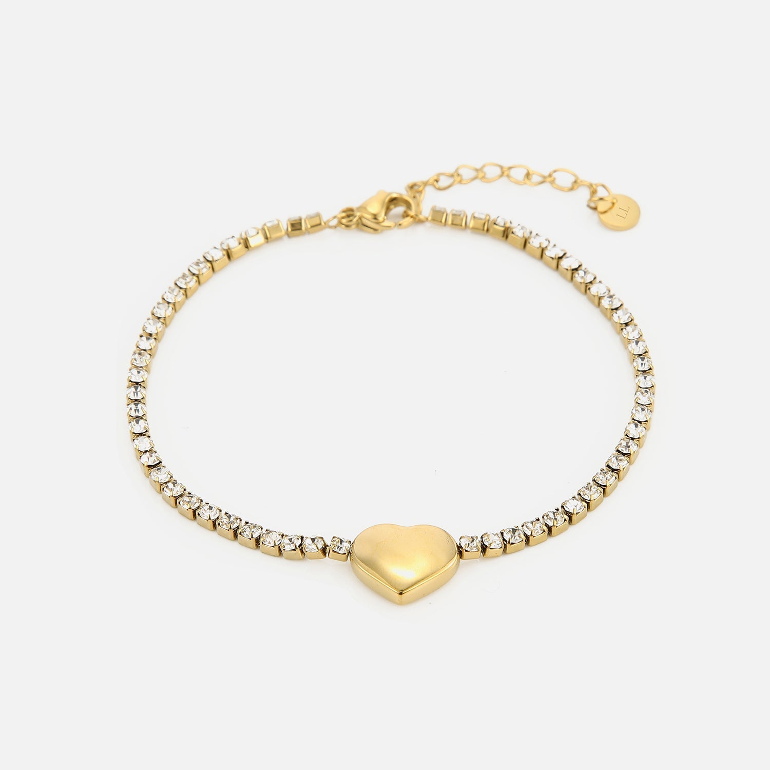 Tennis armband hartje goud - Desieradenconcurrent.nl
