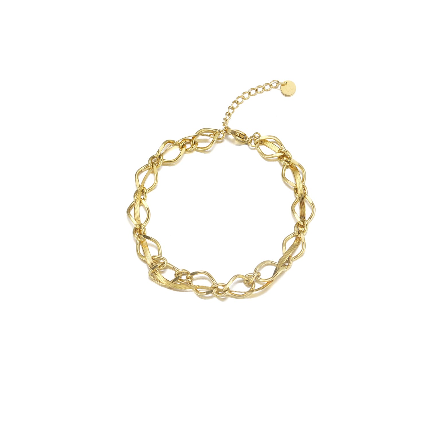 Vlecht schakel armband goud - Desieradenconcurrent.nl