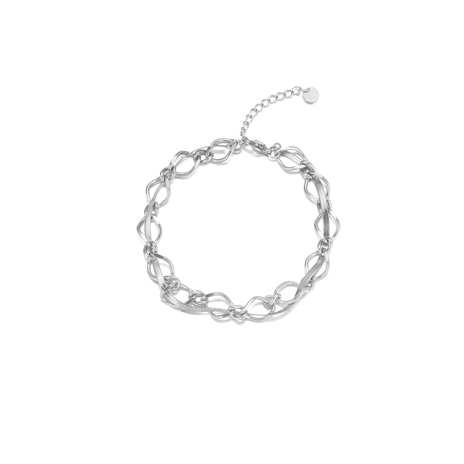 Vlecht schakel armband zilver - Desieradenconcurrent.nl